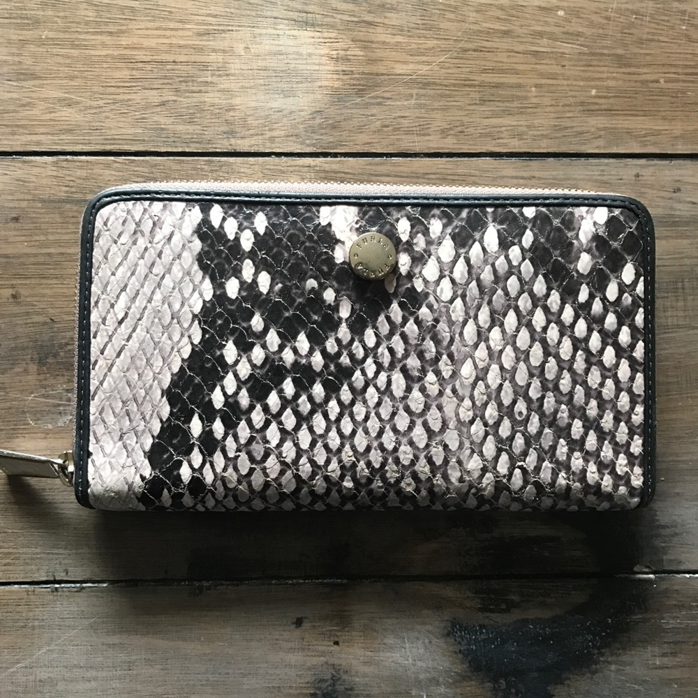 Furla Snake Skin Zip Around Wallet